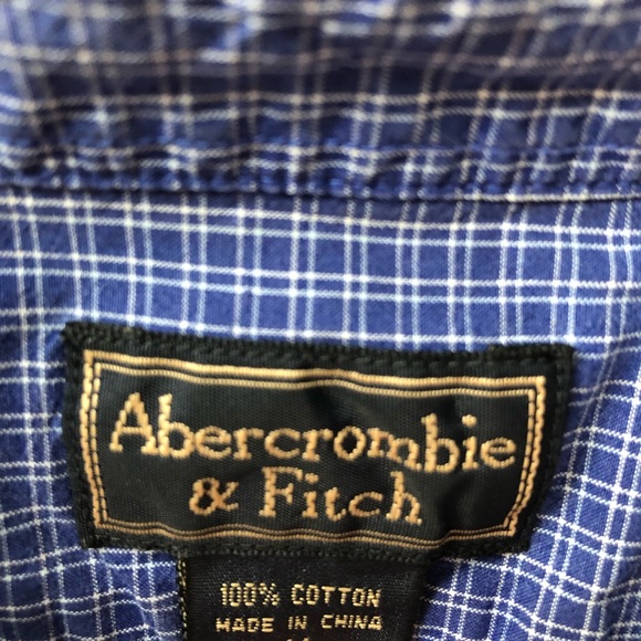 🛍BOGO Abercrombie Blue Plaid Button Down - Picture 2 of 2